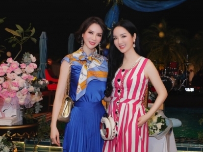 Thanh Mai thay 3 trang phục khi dự party sang chảnh cùng hội bạn thân