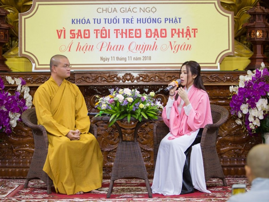 Á hậu Phan Quỳnh Ngân khiến hàng trăm Phật tử bật khóc tại talkshow 'Vì sao tôi theo đạo Phật'