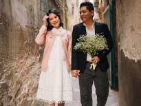 'Bà bầu' Thanh Thúy đẹp rạng ngời cùng chồng dạo phố Hà Nội