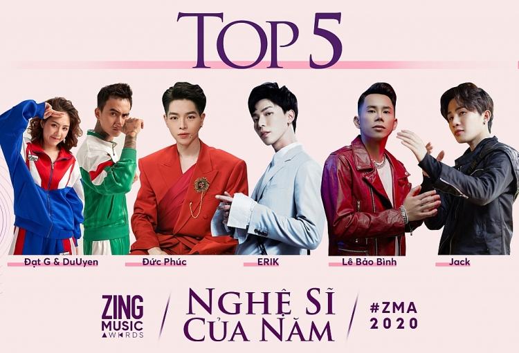 jack thong tri danh sach de cu top 5 zing music awards 2020