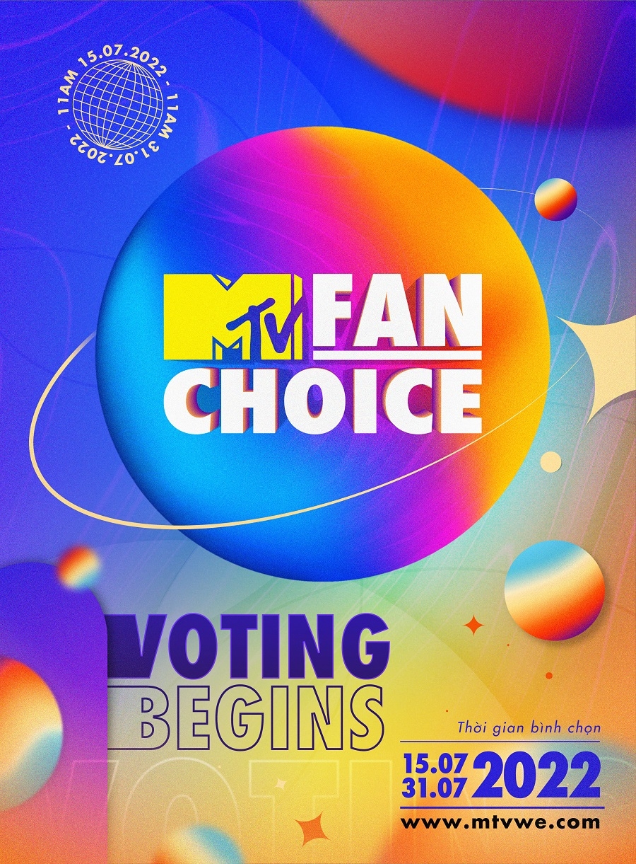 'MTV fan choice 2022' sắp khởi động, ai sẽ là gương mặt đại diện Việt Nam tại đấu trường quốc tế?