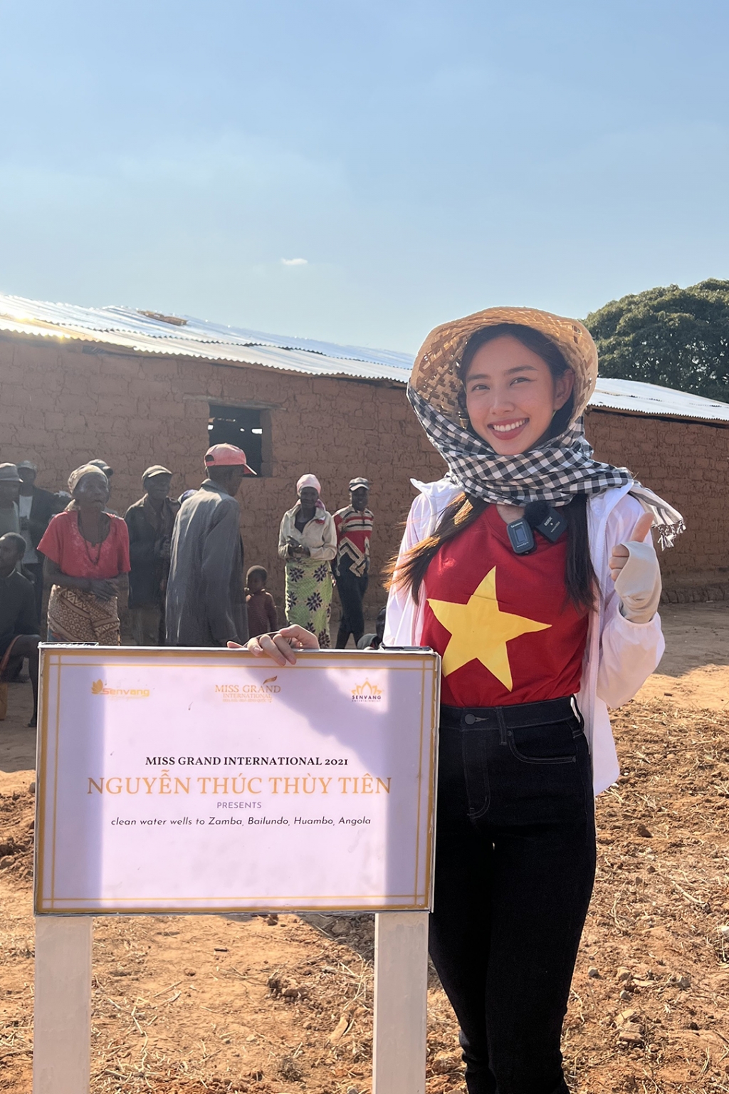 Hoa hậu Thùy Tiên sang Angola nghiệm thu giếng nước sạch tặng 5.000 người dân