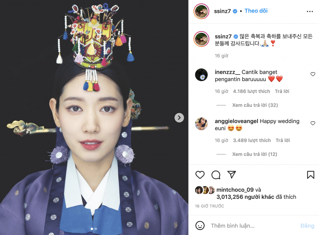 Park Shin Hye gửi lời cảm ơn hậu ‘đám cưới thế kỷ’