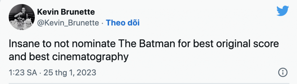 Người hâm mộ ‘The Batman’ bất mãn khi phim chỉ nhận 3 đề cử tại Oscar