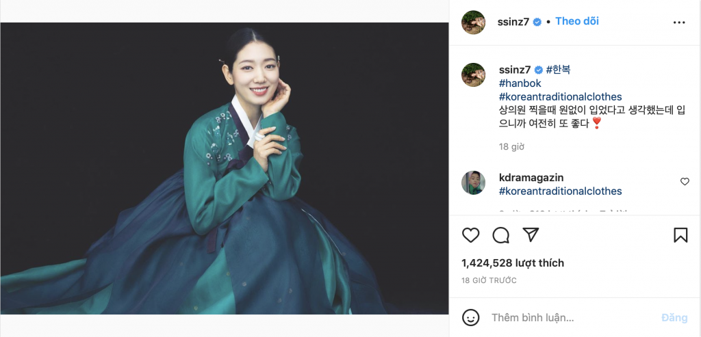 Netizen Trung ‘ném đá’ Park Shin Hye vì đăng ảnh mặc Hanbok