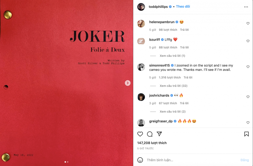 Đạo diễn Todd Phillips hé lộ thông tin về ‘Joker 2’