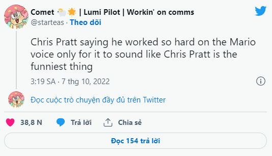 Người hâm mộ thất vọng với giọng nói của Chris Pratt trong trailer ‘Super Mario Bros.’