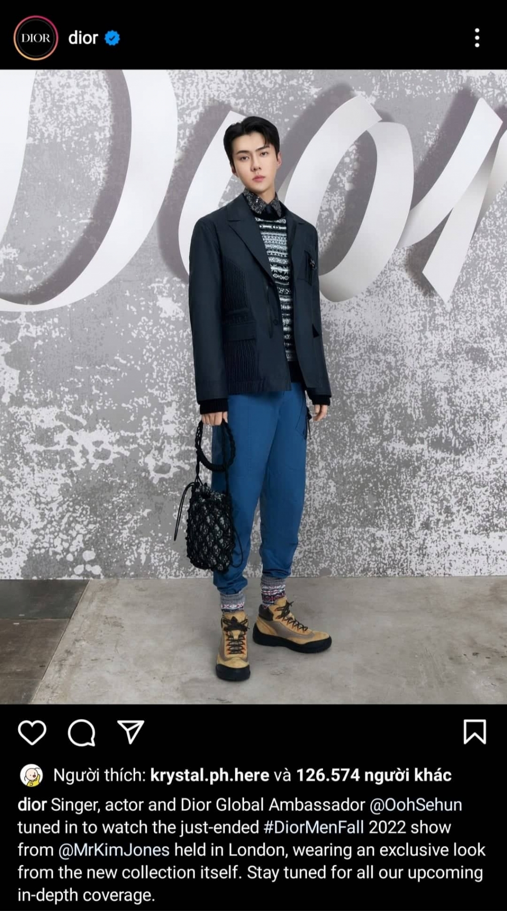 EXO Sehun là đại sứ toàn cầu mới của thương hiệu Dior